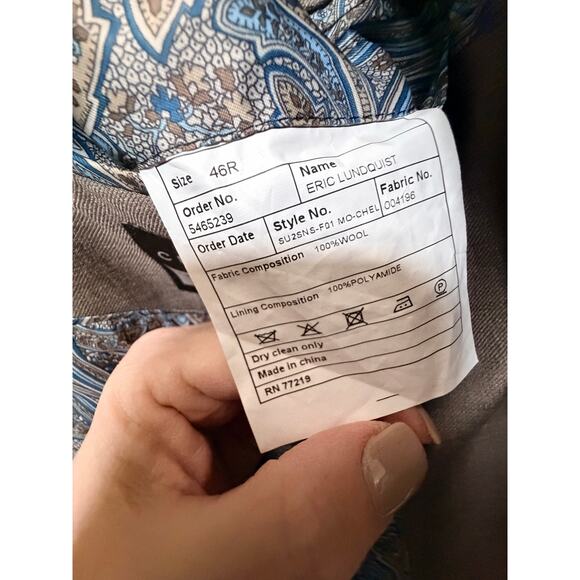 JOE by Joseph Abboud Custom 100% Wool Blazer – Paisley Lining – Men’s 46R - Picture 11 of 15